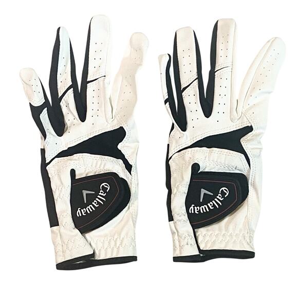 2 Callaway XTT Xtreme White/Black Golf Gloves Mens Medium Left Hand New - Picture 1 of 6